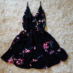 EXPRESS Black dress w/ pink flowers